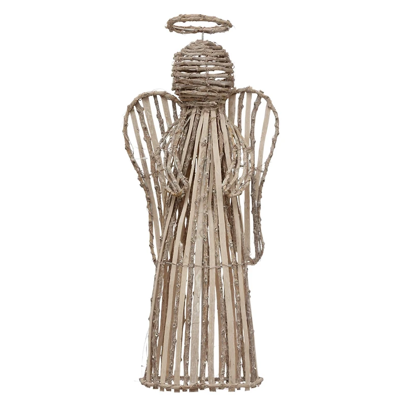 Hello Honey® 22" White Washed Handwoven Rattan Decorative Angel