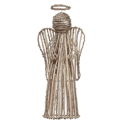 Hello Honey® 22" White Washed Handwoven Rattan Decorative Angel