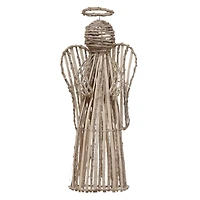 Hello Honey® 22" White Washed Handwoven Rattan Decorative Angel