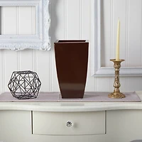 13" Bronze Tapered Square Metal Planter