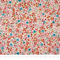 SINGER Orange Small Floral on Cotton Fabric