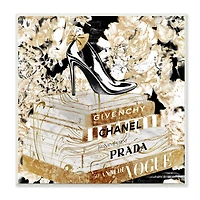 Stupell Industries Black & Gold Heels & Books Wall Plaque