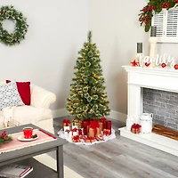 5ft. Pre-Lit Wisconsin Slim Snow Tip Pine Artificial Christmas Tree with Clear LED Lights