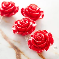 12 Packs: 4 ct. (48 total) Red Flower Quartzite Beads, 24mm by Bead Landing™