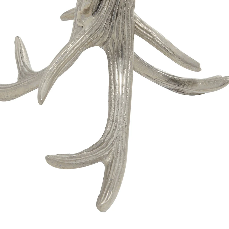 8" Silver Aluminum Traditional Candlestick Holder