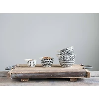 Hello Honey® Black & White Stoneware Measuring Cups with Gold Electroplating, 4ct.