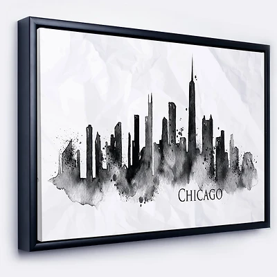 Designart - Chicago Black Silhouette