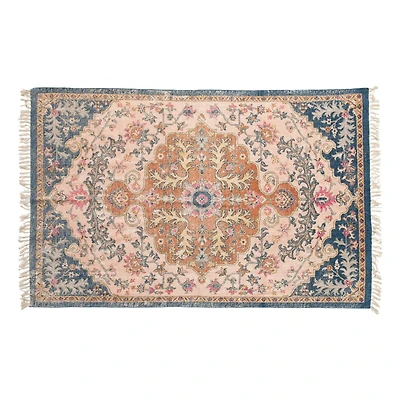 Hello Honey® Multicolor Woven Cotton Distressed Print Rug, 4ft. x 6ft.