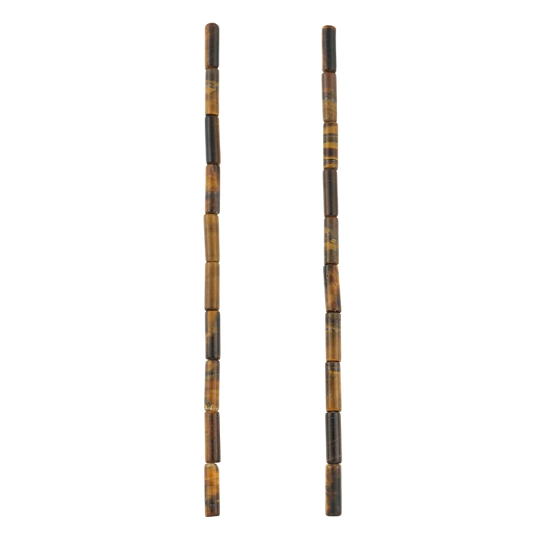 Yellow Tiger's Eye Tube Beads by Bead Landing
