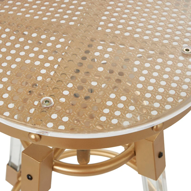 27" Gold Acrylic Bar Stool with Clear Acrylic Accents