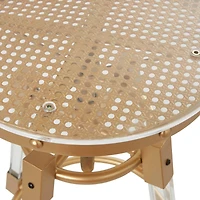 27" Gold Acrylic Bar Stool with Clear Acrylic Accents