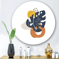 Designart - Abstract Flowers On Minimal Shapes IX