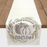 90" Pumpkins In Wreath Table Runner