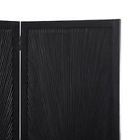 Black Mango Wood Contemporary Room Divider Screen, 70" x 59"