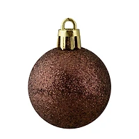 96ct. 1.5" 4-Finish Mocha Brown Shatterproof Ball Ornaments
