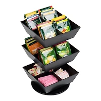 Mind Reader Anchor Collection 3-Tier 12-Compartment Tea and Condiment Carousel