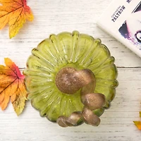 Glitzhome® Green & Amber Crackle Glass Short Pumpkin Set