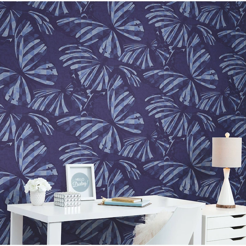 RoomMates Mr. Kate Blue Butterfly Peel & Stick Wallpaper