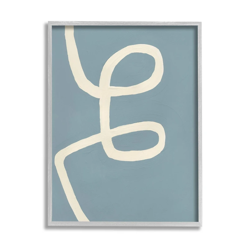 Stupell Industries Blue Abstract Curve Framed Wall Art