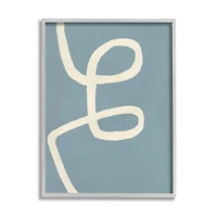 Stupell Industries Blue Abstract Curve Framed Wall Art
