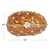 Hello Honey® 3.5" Amber Jeweled Egg Trinket Box