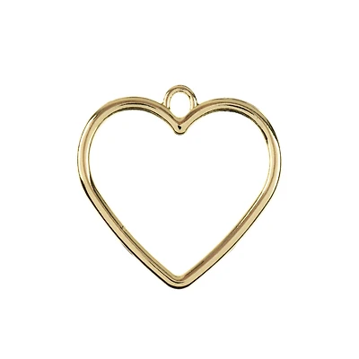 John Bead Beadwork Findings Gold Heart Pendant, 5ct.