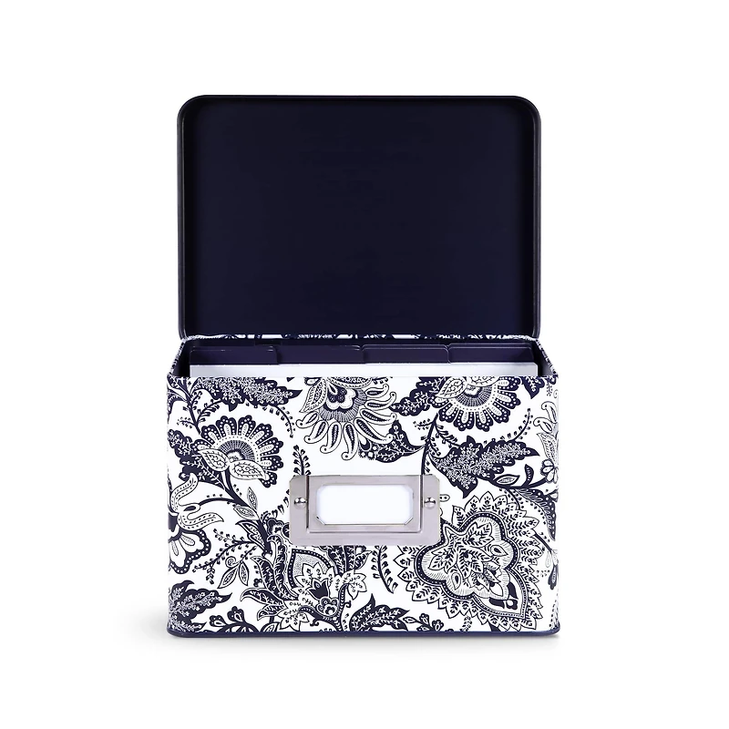 Vera Bradley® Java Navy White Recipe Tin Box
