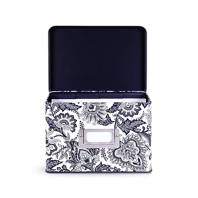 Vera Bradley® Java Navy White Recipe Tin Box