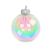 8 Pack 2.75" Clear Iridescent DIY Plastic Ball Ornaments by Make Market®