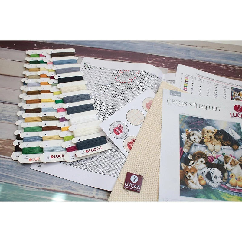 Luca-S Bath Time Pups Counted Cross-Stitch Kit