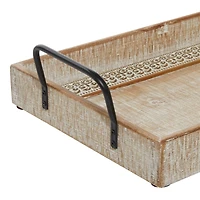 Wood Boho Style Tray Set