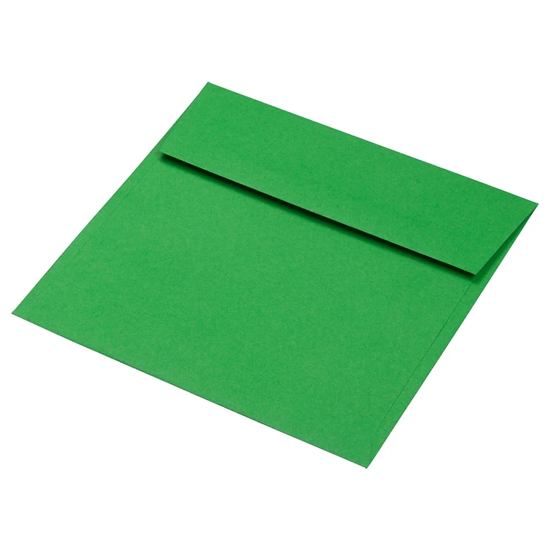 JAM Paper 6.5" x 6.5" Green Square Colored Invitation Envelopes, 25ct.