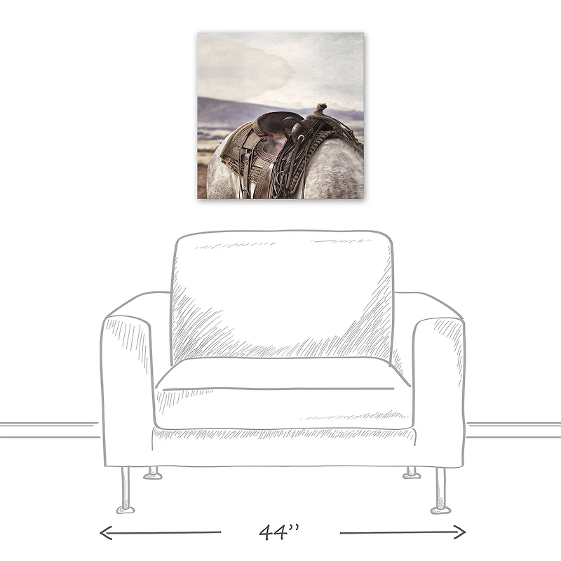 Horse And Saddle 24" x 24" Canvas Wall Art