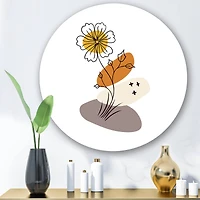 Designart - Abstract Flowers On Minimal Shapes I