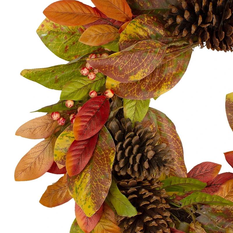 26" Leaves & Berries Twig Thanksgiving Wreath 