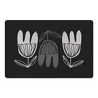 Mid Mod Gray Florals 27" x 18" Floor Mat