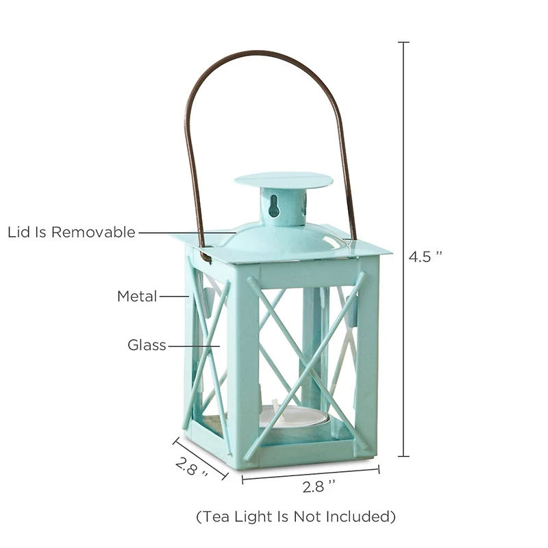 Kate Aspen® Luminous Blue Tea Light Holder Lantern, 4ct.