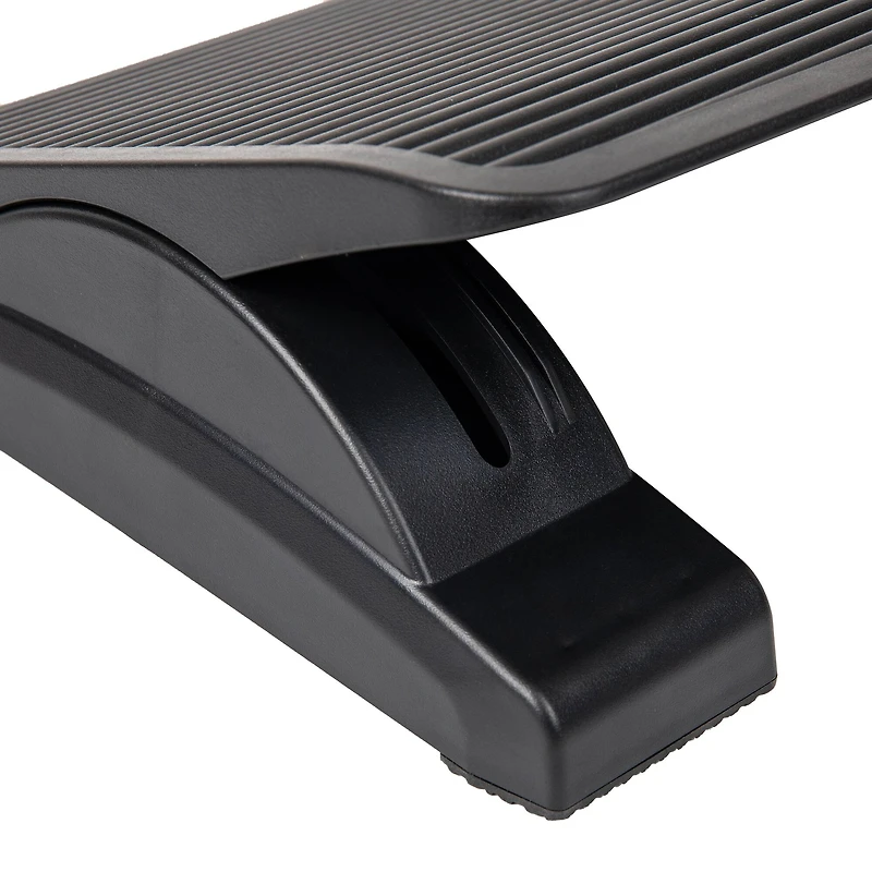 Mind Reader Foot Rest, Under Desk at Work, Ergonomic, Height Adjustable, Office, Plastic, Black