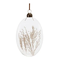 12 Pack 5.5" Warm Tone Dried Floral Glass Ornaments