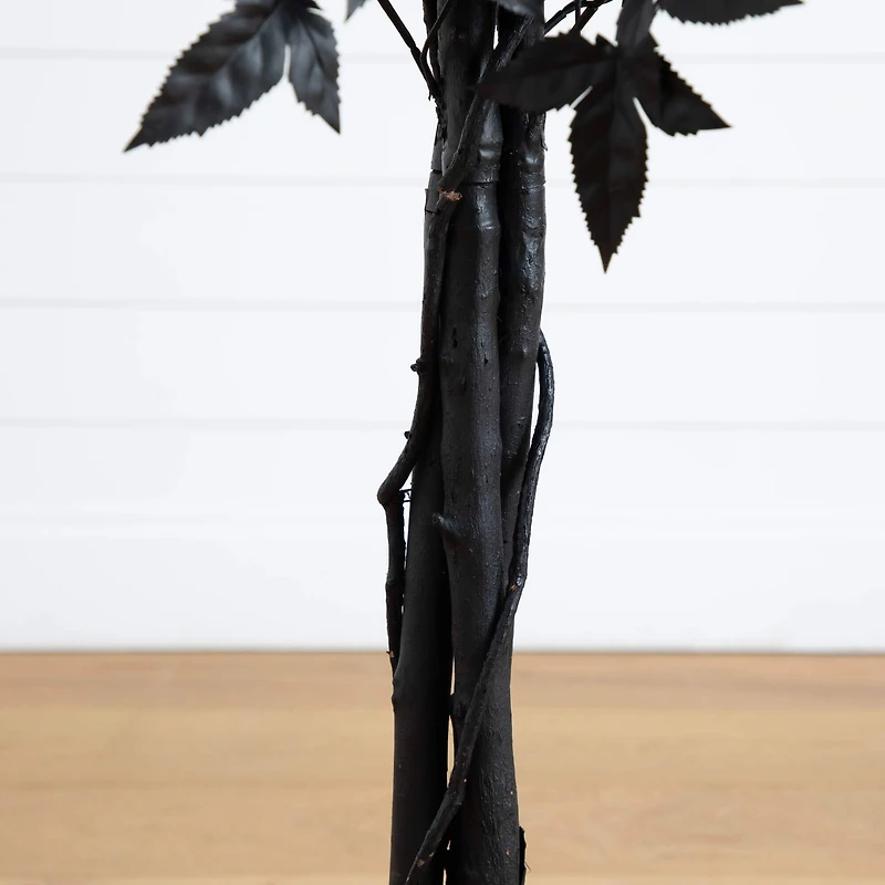 4ft. Artificial Halloween Black Maple Tree with Natural Trunk