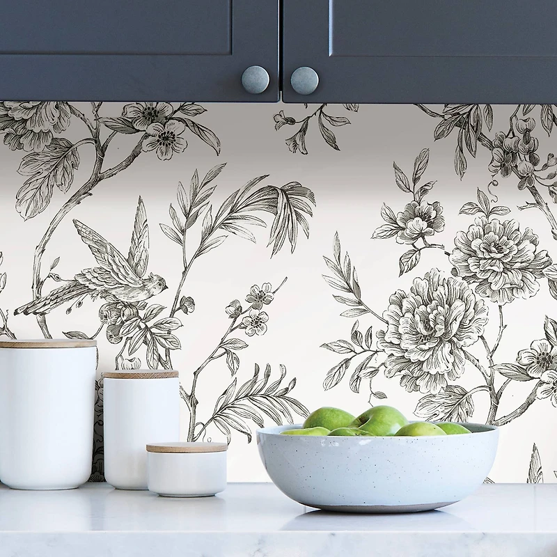 NuWallpaper Charcoal Longwood Peel & Stick Wallpaper
