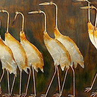 Brown Birds Iron Coastal Wall Decor