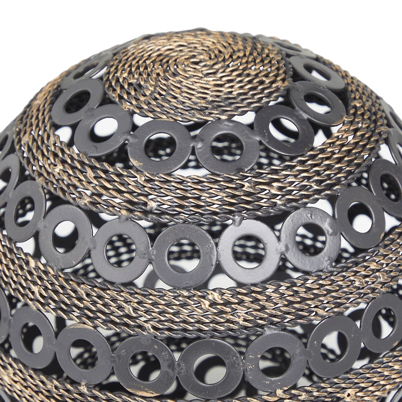 Set of 2" Grey Metal Industrial Sculpture, 8" x 8" x 8"