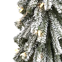 3ft. Pre-Lit Flocked Grand Alpine Artificial Christmas Tree, Clear LED Lights