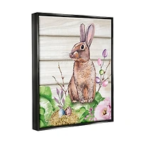 Stupell Industries Spring Flower Garden Country Rabbit Floater Framed Art