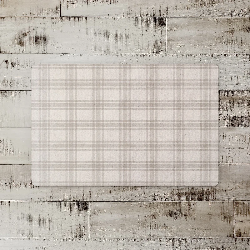 Gray Plaid Floor Mat