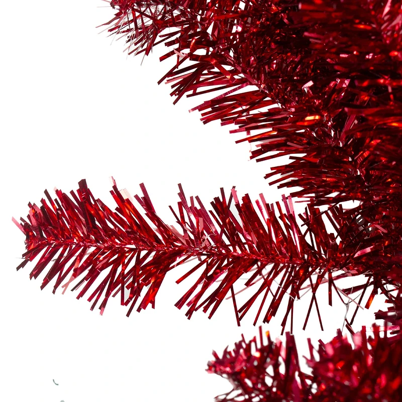 24" Red Metallic Double Tinsel Christmas Wreath