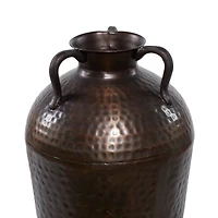 Brown Metal Rustic Vase, 32" x 12" x 12"