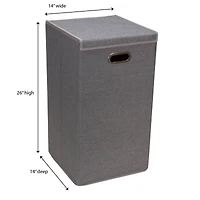 Household Essentials Gray Moisture-Resistant Laundry Hamper with Magnetic Lid & Removable Mesh Liner