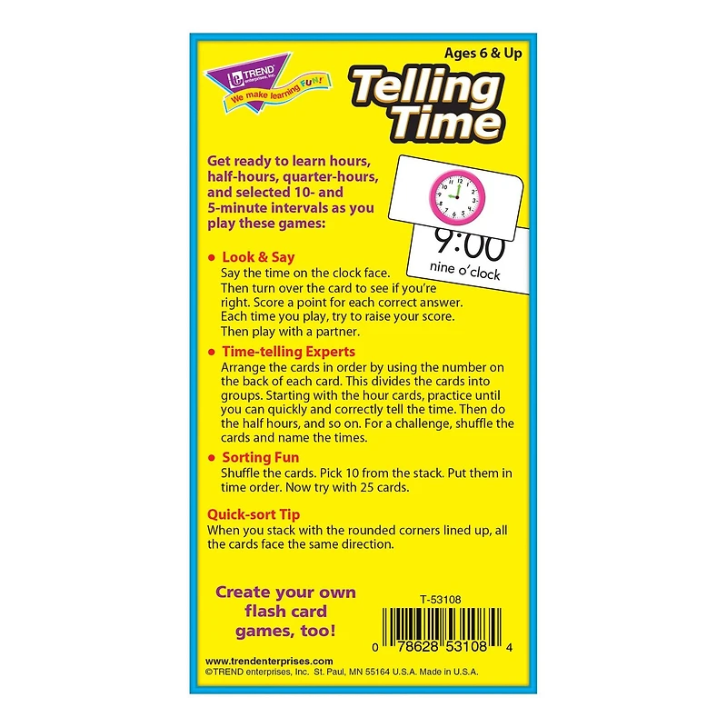Trend Enterprises® Telling Time Skill Drill Flash Cards